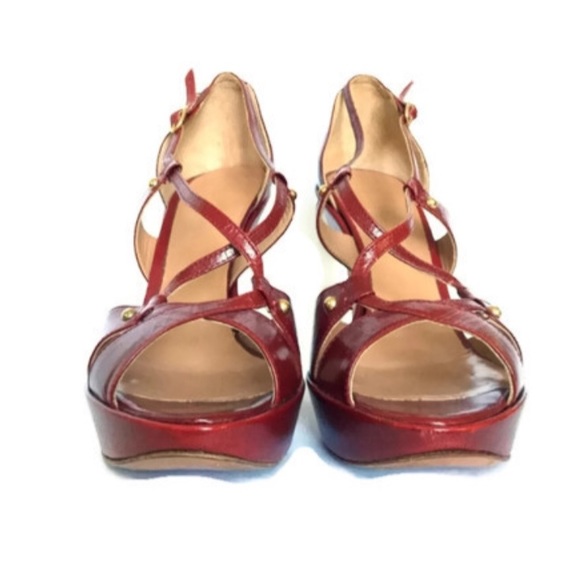 MaxMara 'Lara' Red Wedges Size 39 IT/9 US - Picture 3 of 8